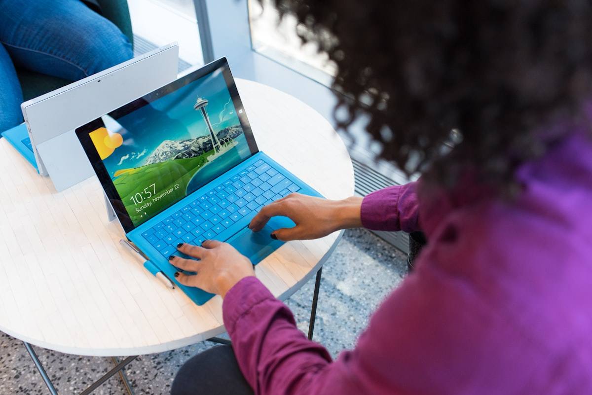 Professional working on a laptop